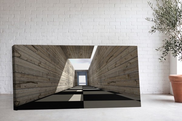 Impressão em Tela Arquitetura Geométrica - na parede num interior