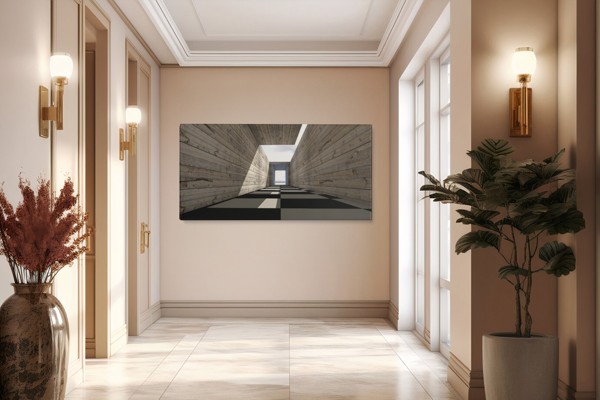 Impressão em Tela Arquitetura Geométrica - na parede num interior