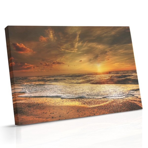 Zonsondergang boven de zee Canvas Print