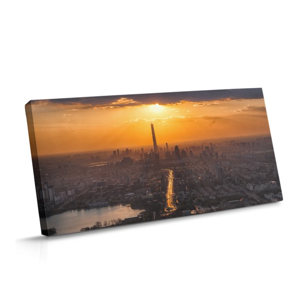 Zonsopgang boven de stad canvas print