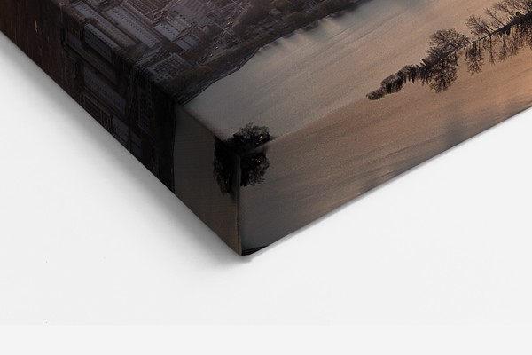 Sunrise Above the City Canvas Print - on the wall in a room interior