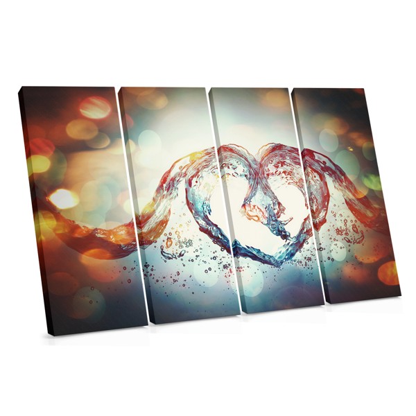 Heart-Shaped Water Splash Canvas Print
