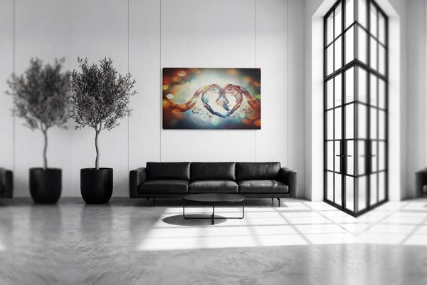 Sirds formas ūdens šļaksts audekla prints - uz sienas telpā
