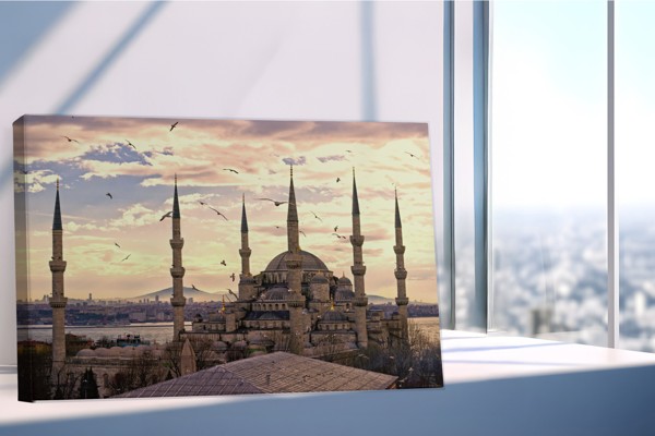 Sultanahmetská mešita Istanbul na plátně - na stěně v interiéru