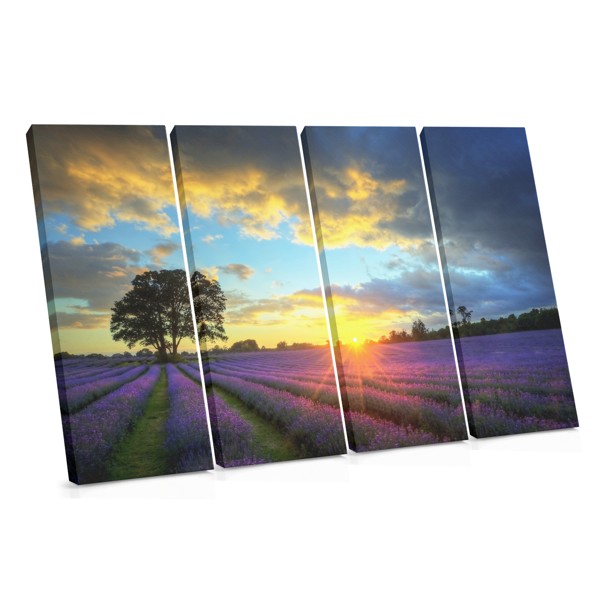 Impressão em Tela Nascer do Sol em Campos de Lavanda