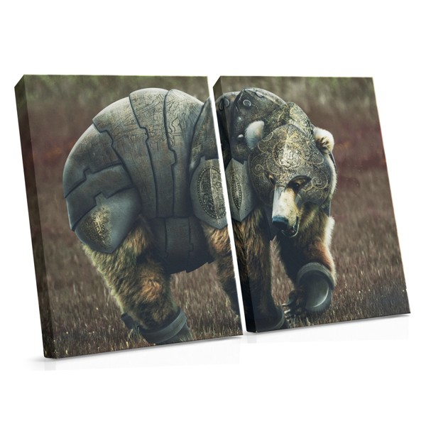 Kara Karavīrs Bruņās Audekla Prints