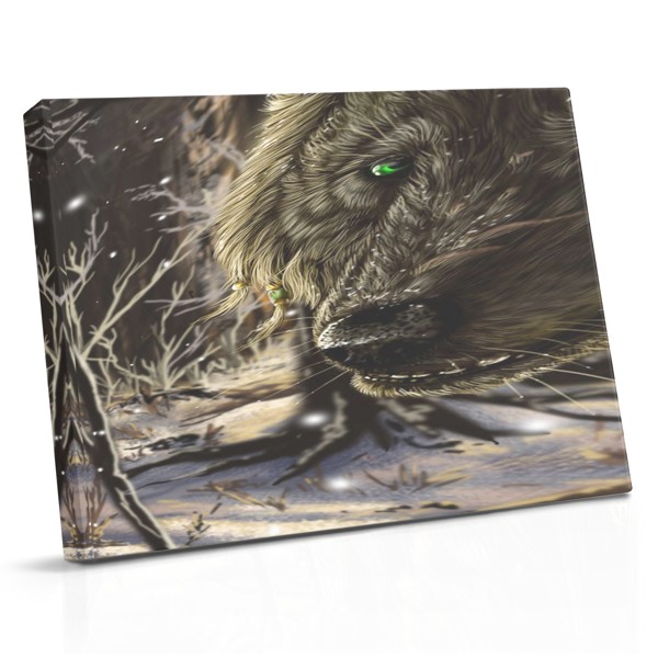 Divi vilki sniegā - audekla prints