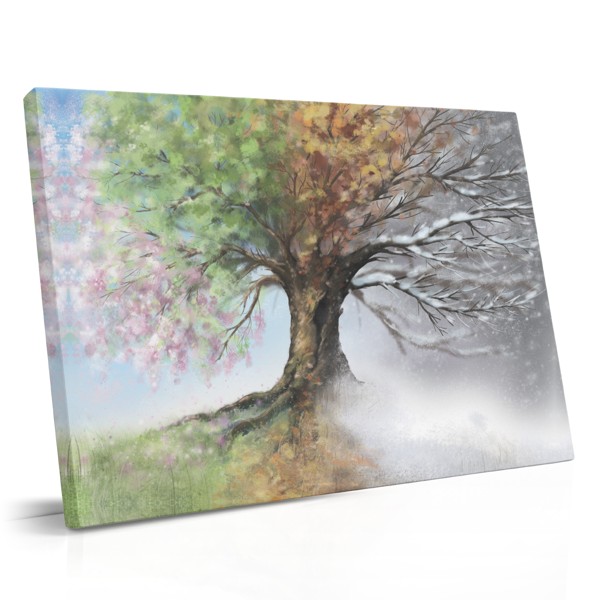 Dzīves koks četru sezoņu kanvas prints