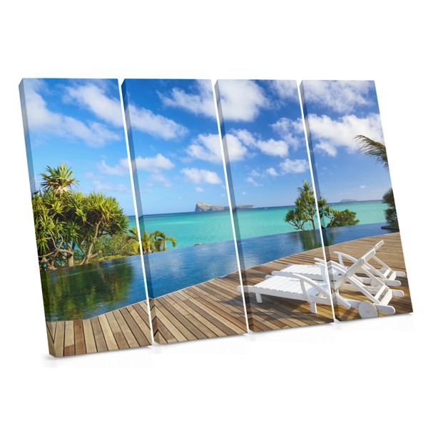 Turquoise Sea and Palm Tree Canvas Print