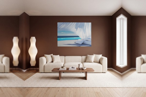 Summer Sigh Canvas Print - Zonnig Water Reflectie - aan de muur in een interieur