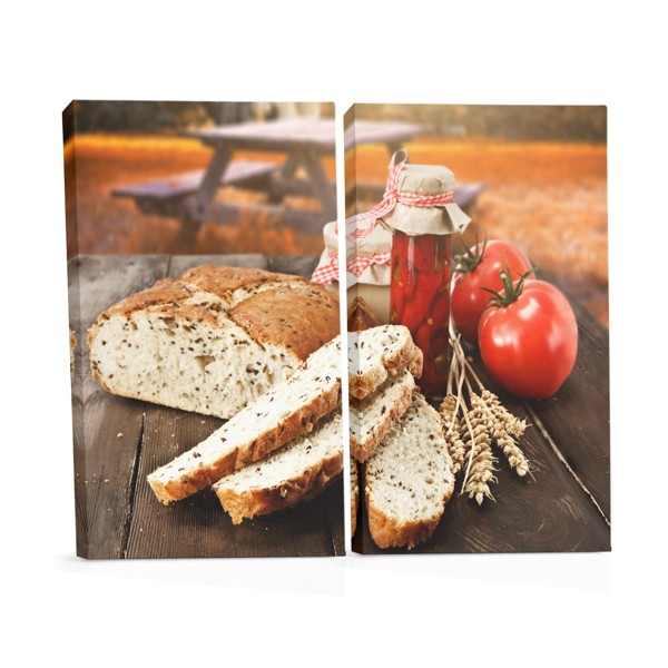 Fresh Vegetables and Salmon Canvas Print