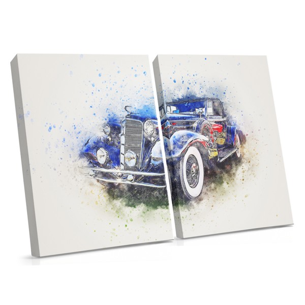 Impressão em Tela de Automóvel Retro Abstrato