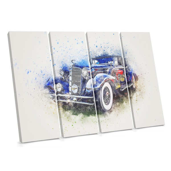Abstracte Retro Automobiel Canvas Print