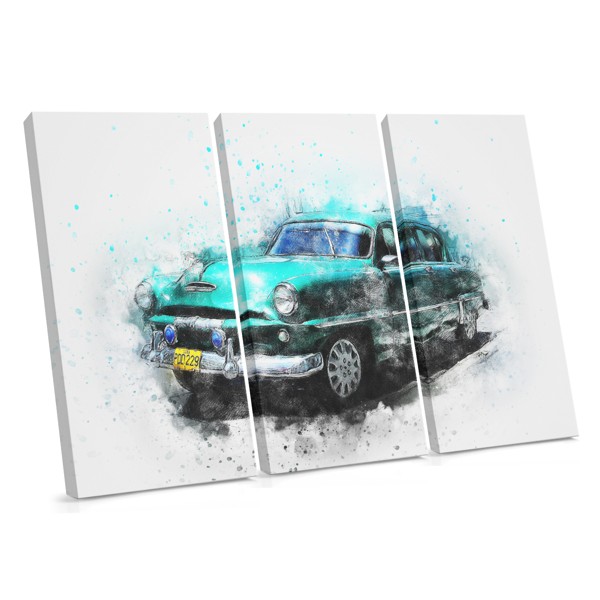 Apstraktni retro automobil Canvas Print