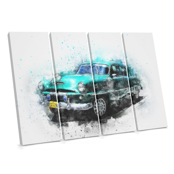 Abstracte Retro Automobiel Canvas Print