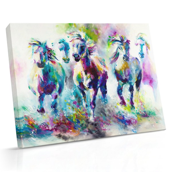 Toile Chevaux Abstraits Colorés
