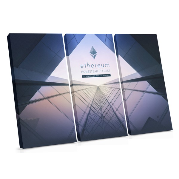 Druk na płótnie symbol Ethereum kryptowaluty