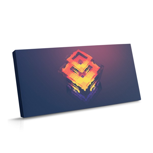 3D abstraktní geometrická skulptura na plátně