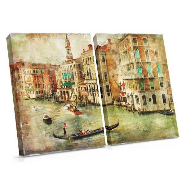 Impresión en Lienzo del Canal de Venecia con Edificios Históricos