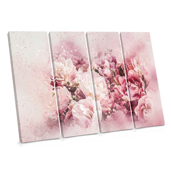 Stampa su Tela Fiori Rosa Astratti