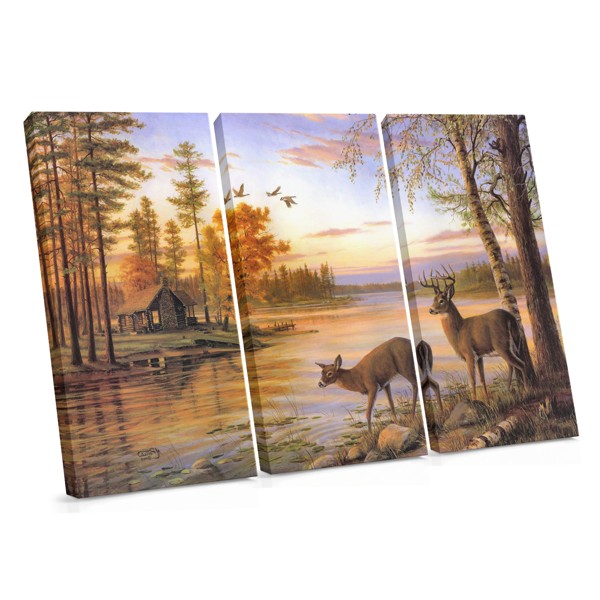Waldfluss-Landschaft Leinwanddruck