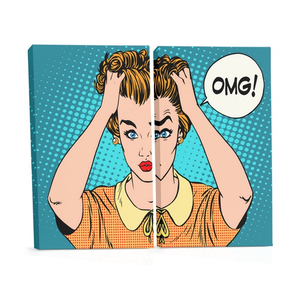 Impressão em Tela Pop Art OMG Comic Speech Bubble
