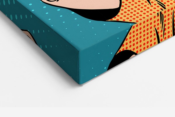 Impressão em Tela Pop Art OMG Comic Speech Bubble - na parede num interior
