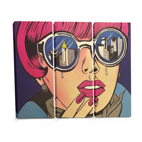 Pop Art Girl with Glasses Canvas Print