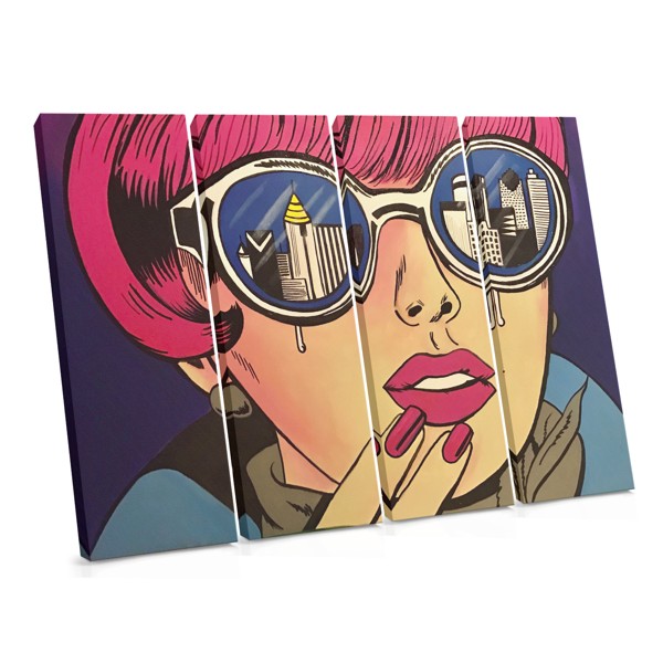 Lienzo Pop Art Chica con Gafas