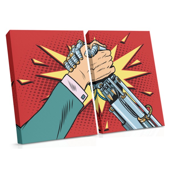 Stampa su Tela Pop Art Stretta di Mano
