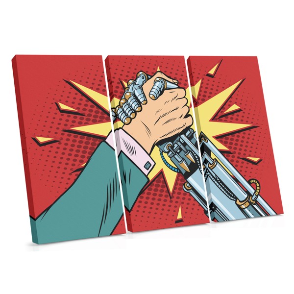 Pop Art Handshake Deal Canvas Print
