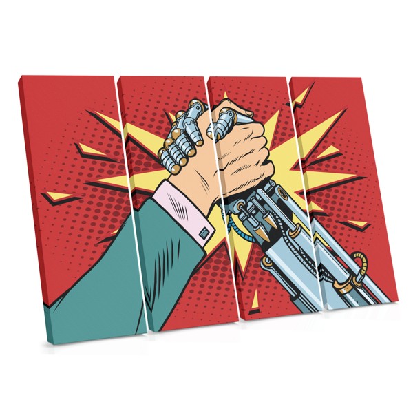 Pop Art Handshake Deal Canvas Print
