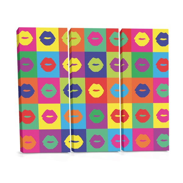 Pop Art Lips Canvas Print in Bold Colors