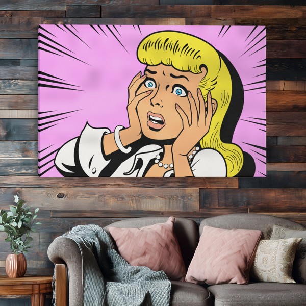 Pop Art Surprise Lærredstryk - på væggen i et interiør