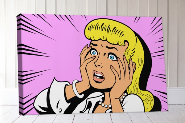 Pop Art Surprise Lærredstryk - på væggen i et interiør