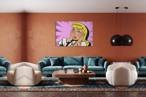 Pop Art Surprise Lærredstryk - på væggen i et interiør