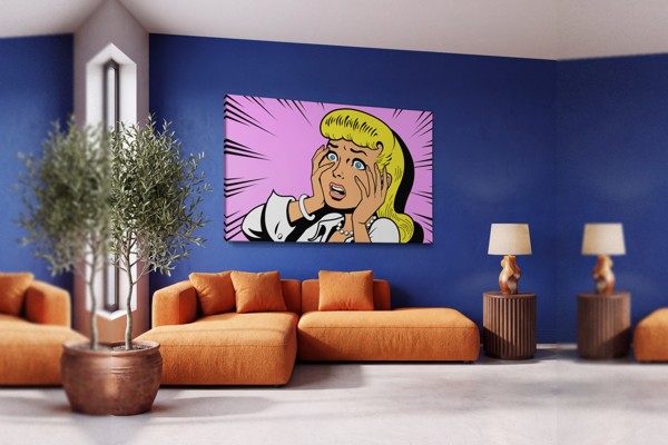 Pop Art Surprise Lærredstryk - på væggen i et interiør