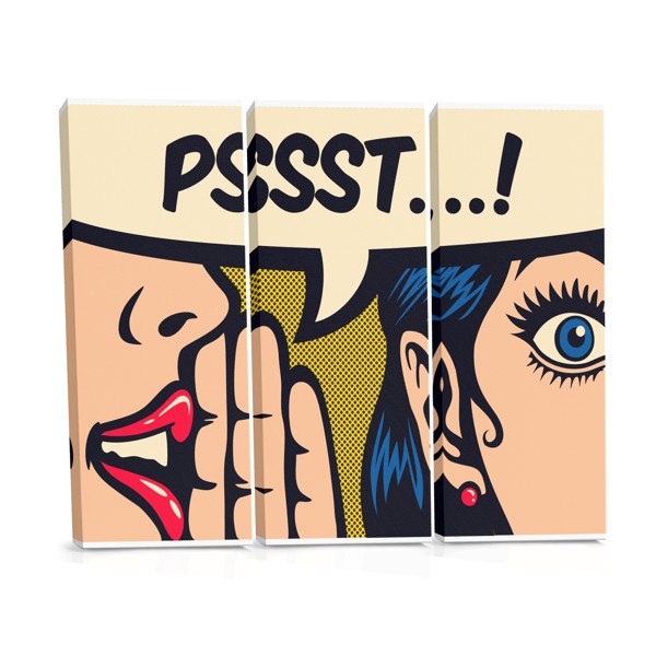 Lienzo Pop Art PSSST! Burbuja de Cómic