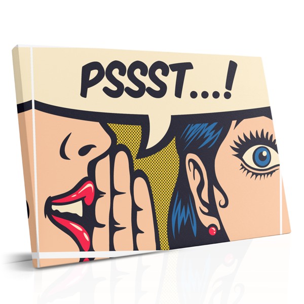 Lienzo Pop Art PSSST! Burbuja de Cómic