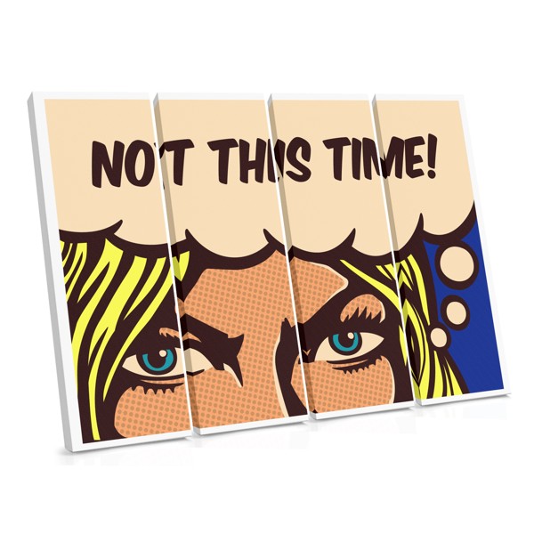 Pop Art IKKE DENNE GANG retro portræt lærredstryk