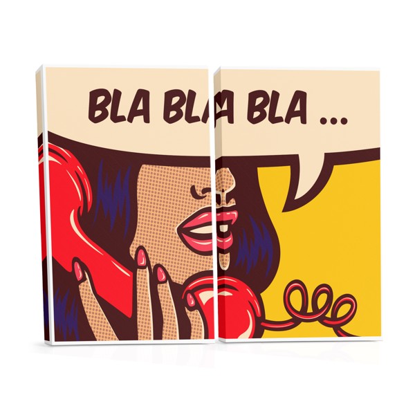 Pop Art Komiksa Runas Burbuļu Kanvas Prints