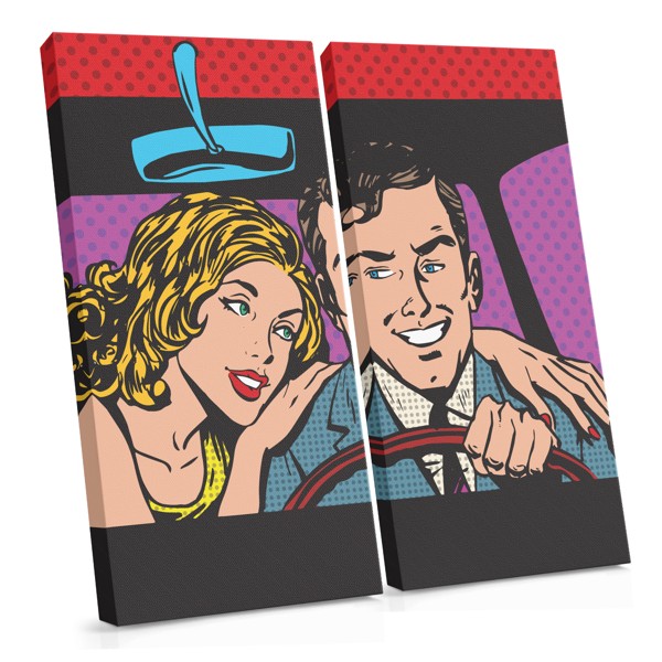 Pop Art Vrouw Bestuurder Canvas Print