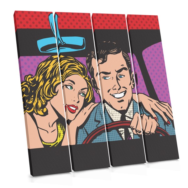 Pop Art Kvindelig Chauffør Lærredstryk