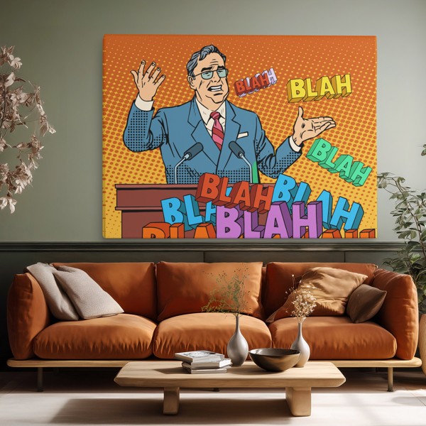 Καμβάς Pop Art Cartoon Portrait - στον τοίχο σε εσωτερικό χώρο