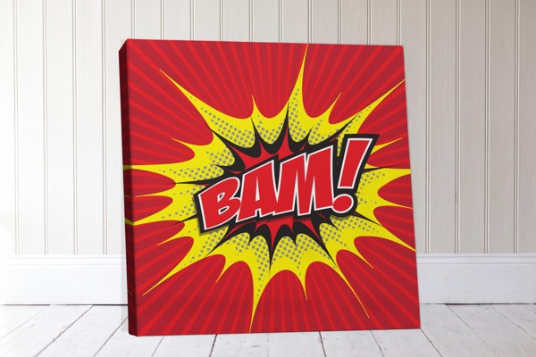 Pop Art BAM! Komiks Canvas Print - na stene v interiéri