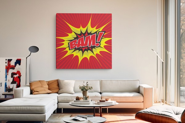 Pop Art BAM! Komiks Canvas Print - na stene v interiéri
