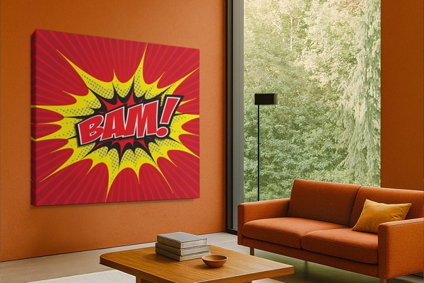 Pop Art BAM! Komiks Canvas Print - na stene v interiéri
