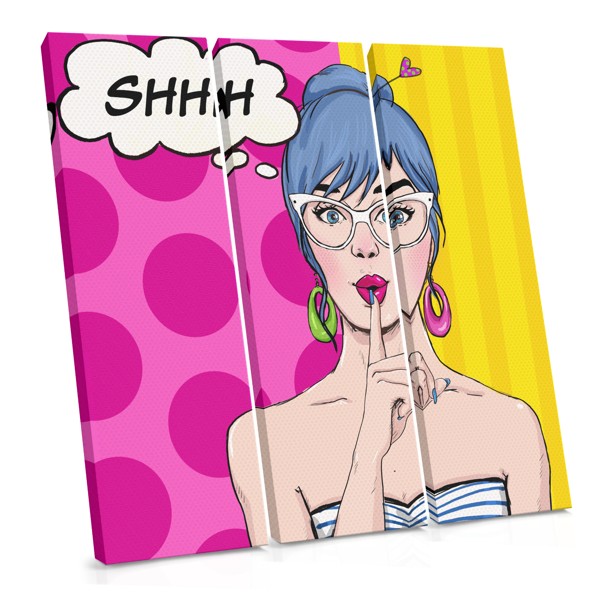 Tablou Canvas Pop Art SHHH cu Gest