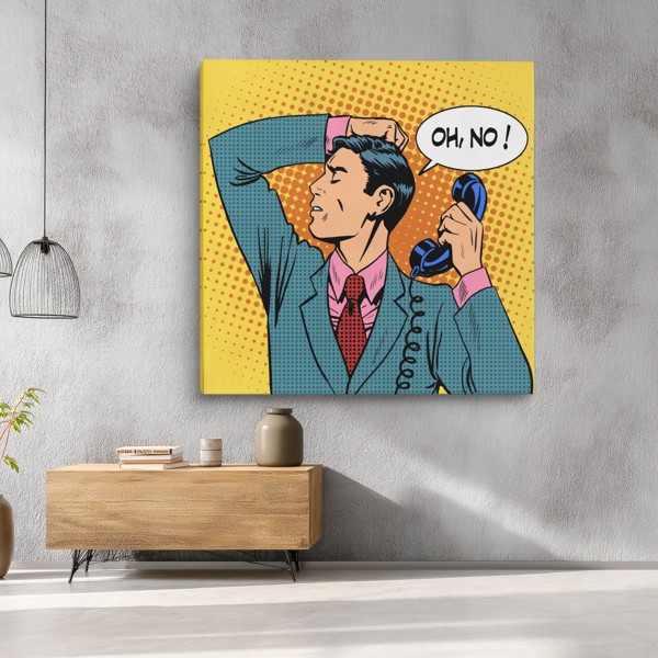 Pop Art OH, NO! Komiksu burbuļa auduma prints - uz sienas telpā