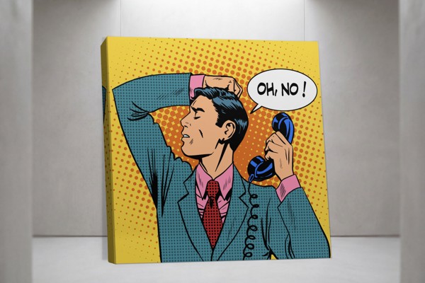 Pop Art OH, NO! Komiksu burbuļa auduma prints - uz sienas telpā